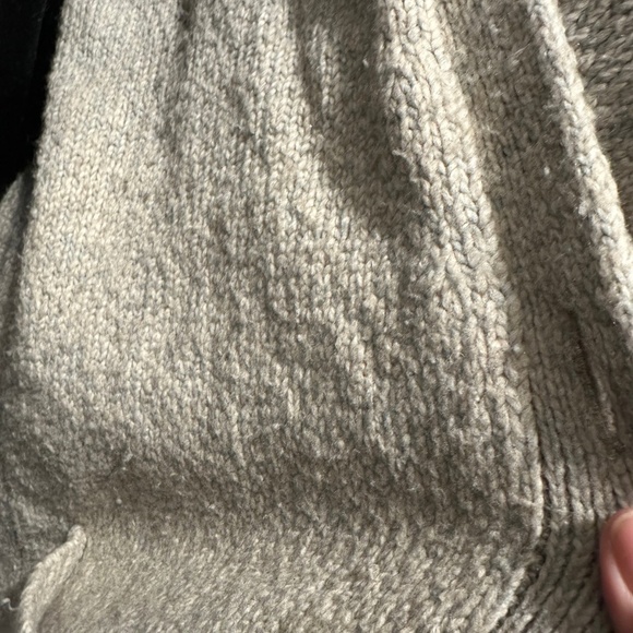 Theory Long Textured Button Soft Wool Blend Cardigan Stone Gray Tan sz P $495 - Picture 9 of 9